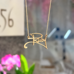 9ct Gold Personalised Graffiti Name Dropper Necklace | Made to Order
