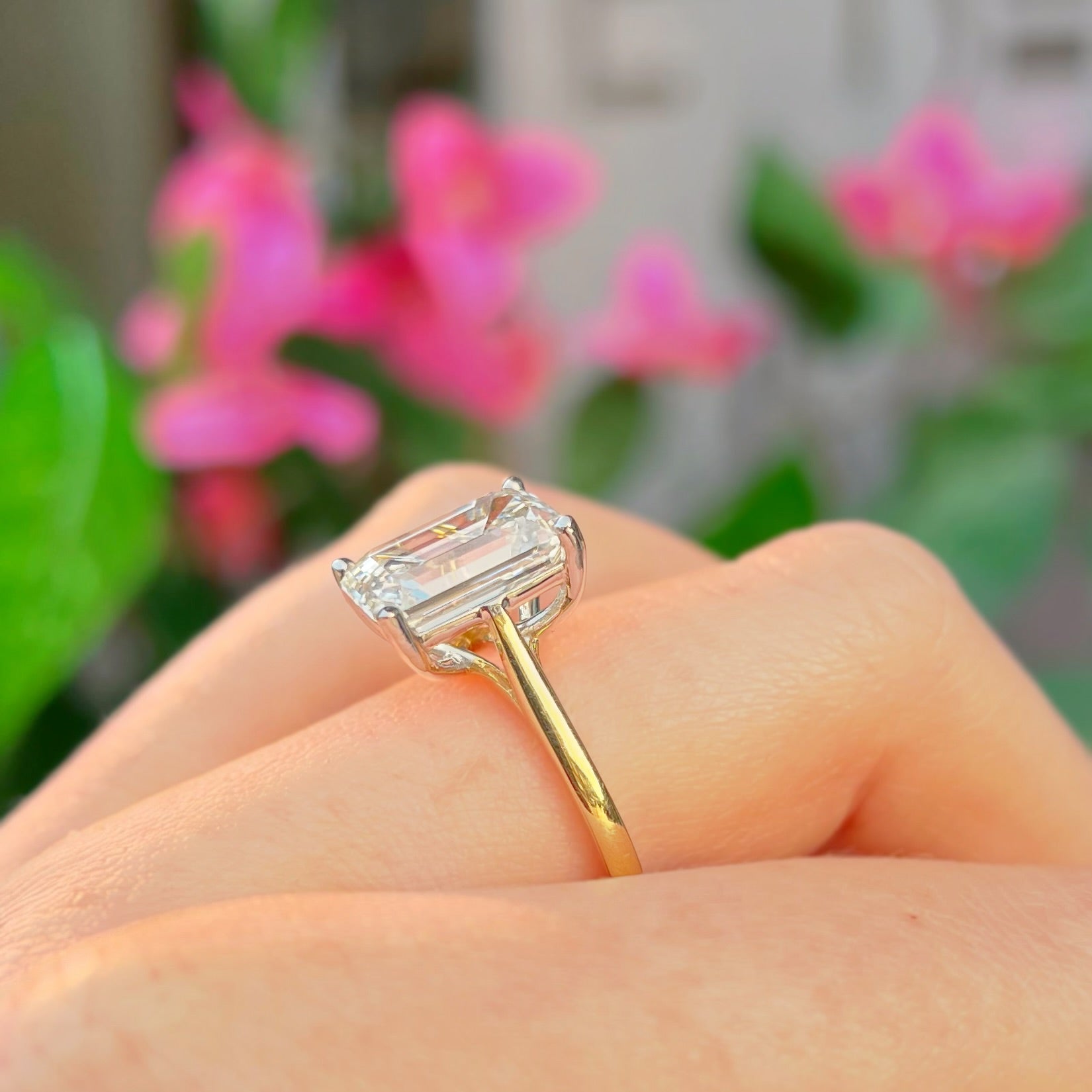 5ct Emerald-Cut Lab-Grown Diamond 18ct Yellow Gold Engagement Ring | Size L ½