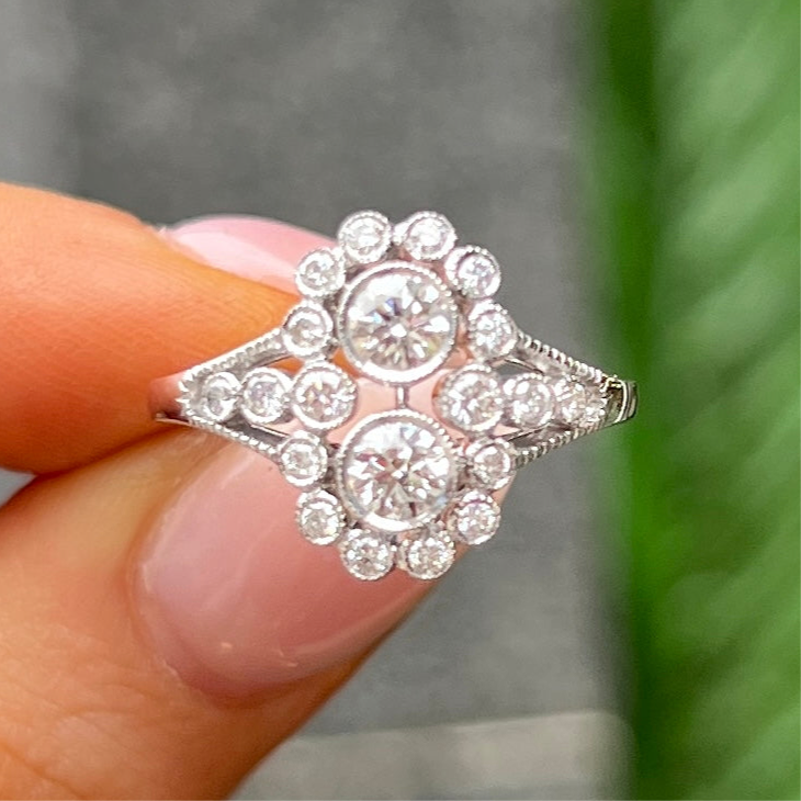 Diamond 18ct White Gold Ring | Size O ½