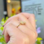 'The Lovers' Natural Yellow Diamond 18ct Yellow Gold Heart & Pear Cut Toi et Moi Ring | Size M ½
