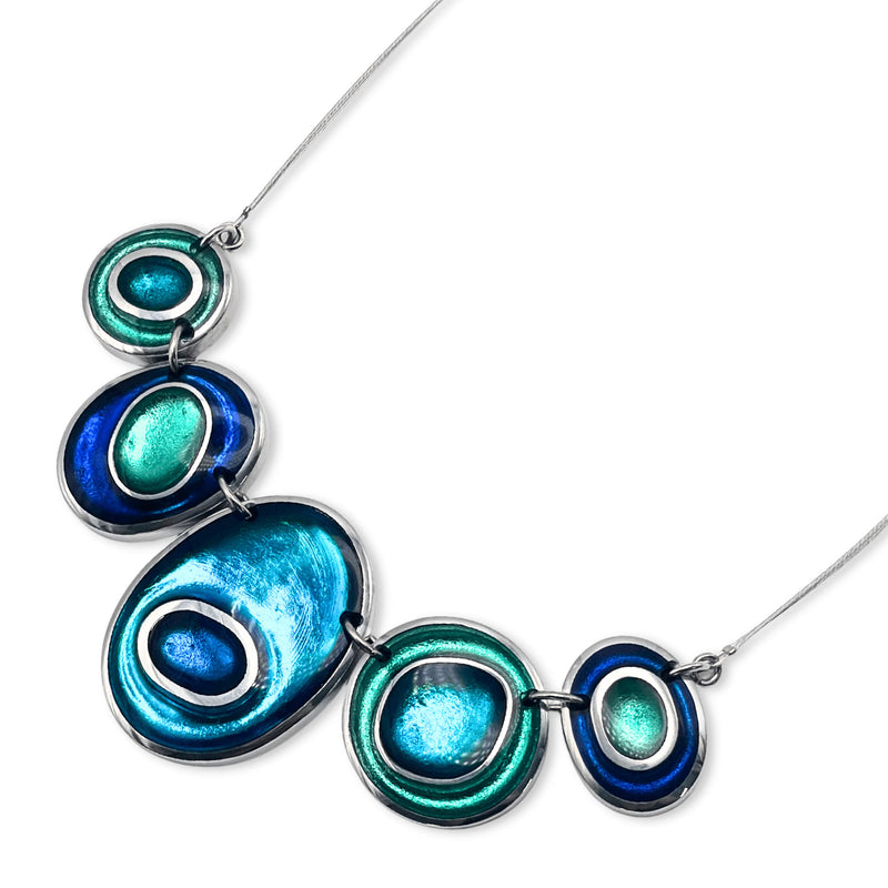 ‘Watch This Space’ Organic Circles Necklace - Turquoises