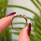 Diamond Ribbon/Bow 9ct Yellow Gold Ring | Size M ½
