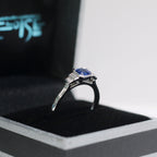 Sapphire and Diamond Platinum Ring | Size M ½