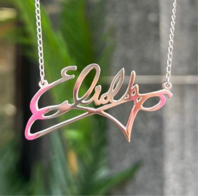 Made to Order Personalised Sterling Silver Graffiti Name Dropper Necklace