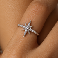 Sterling Silver Eight-Pointed North Star Ring | Ania Haie