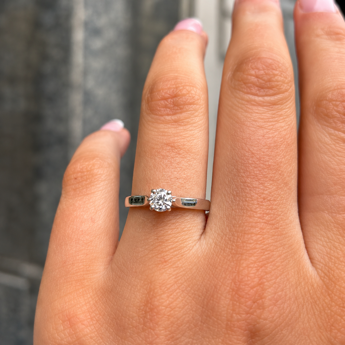 Half Carat Diamond Platinum Solitaire | Size L ½