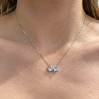 Cubic Zirconia ‘Toi et Moi’ Sterling Silver Necklace