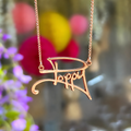 9ct Gold Personalised Graffiti Name Dropper Necklace | Made to Order