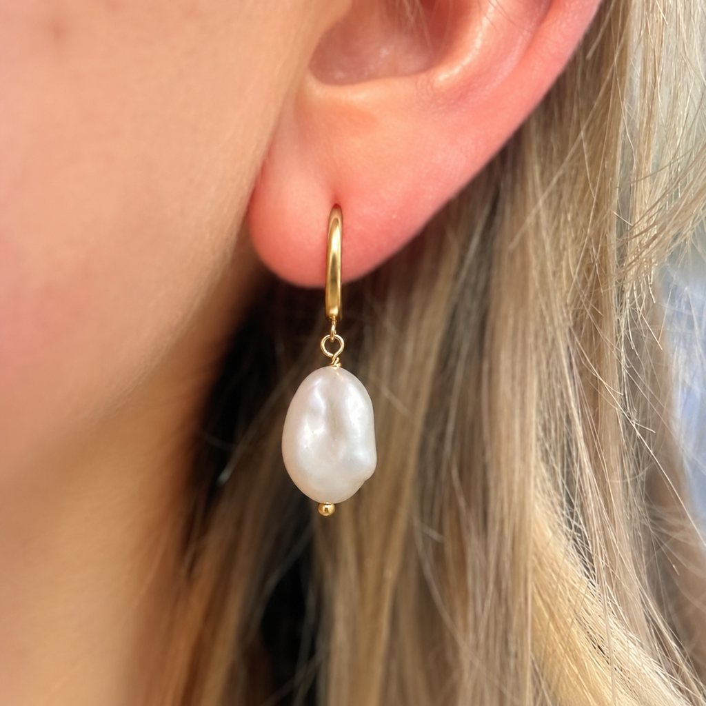 Mini Pearl Gold Hoop Earrings | Ania Haie