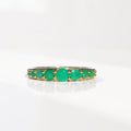 Emerald Graduated Nine-Stone 9ct Yellow Gold Eternity Ring | Size N