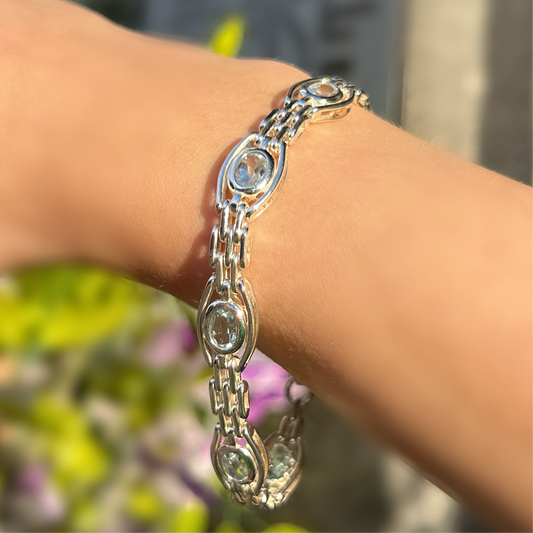 Sterling Silver Blue Topaz Bracelet