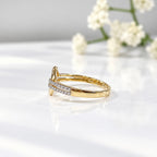 Diamond 9ct Yellow Gold Open Link Ring