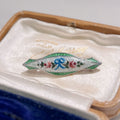Vintage Sterling Silver Scandinavian Enamel Brooch