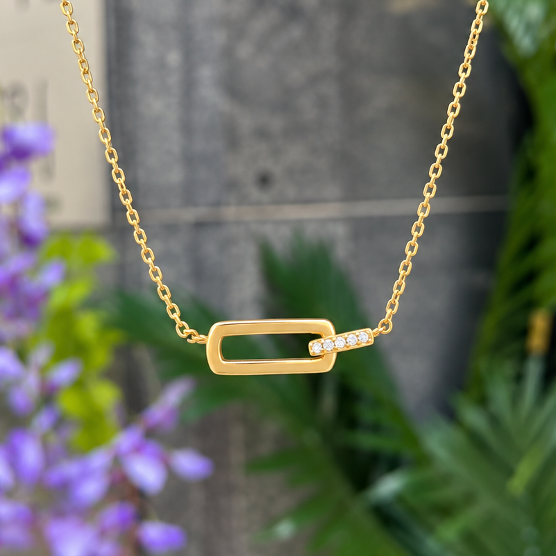 14ct Gold Plated Cubic Zirconia Glam Interlock Bracelet | Ania Haie