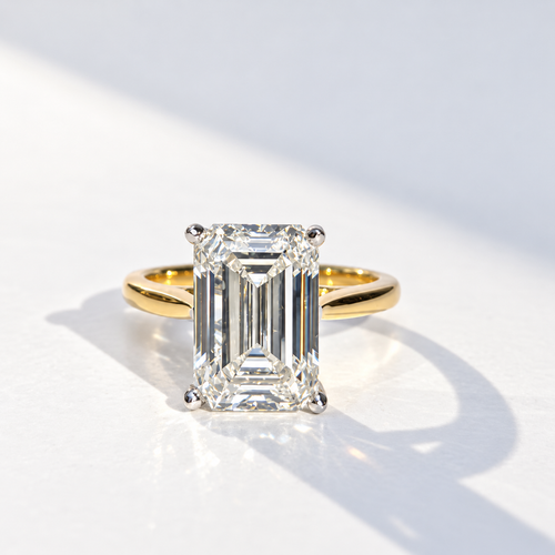 5ct Emerald Cut Diamond 18ct Yellow Gold Engagement Ring | Size L ½