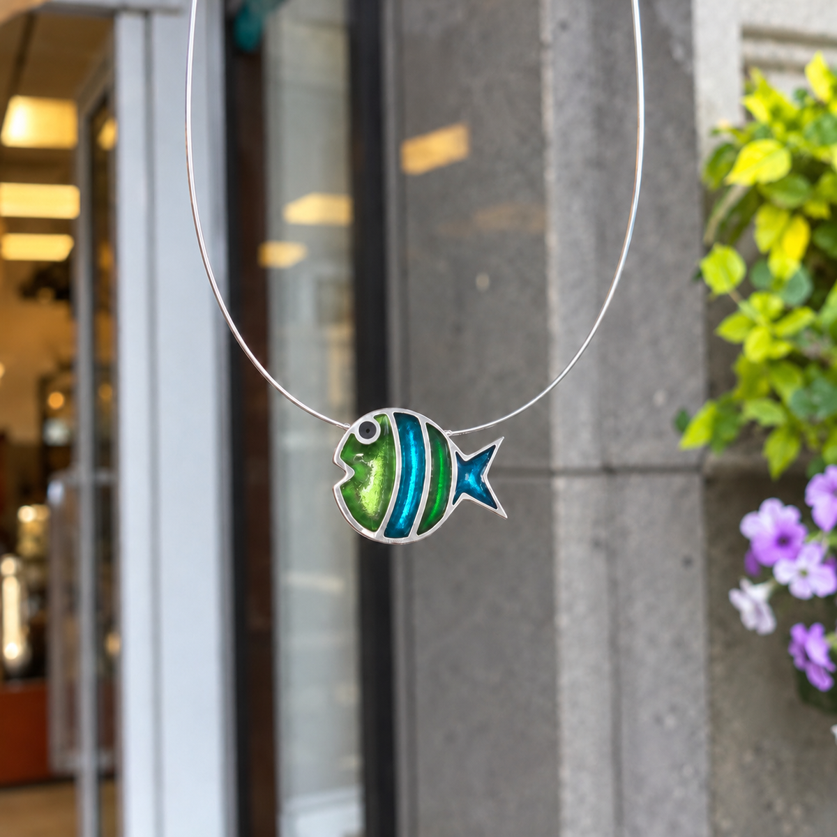 Neptune Stripe Bubble Fish Necklace | Watch This Space