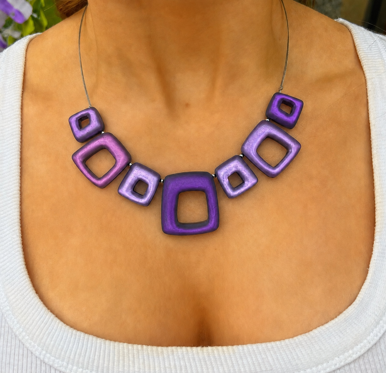 Pre-Order | Sweetpea Hollow Squares Necklace | Watch This Space