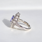 'The Victoria' Marquise Tanzanite and Diamond 18ct White Gold Ring