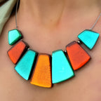 Turquoise Blue and Orange Necklace | Watch This Space