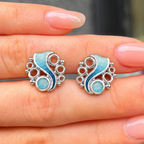 Pre-Order | Sterling Silver Sheila Fleet Enamel 'Arctic Stream' Stud Earrings