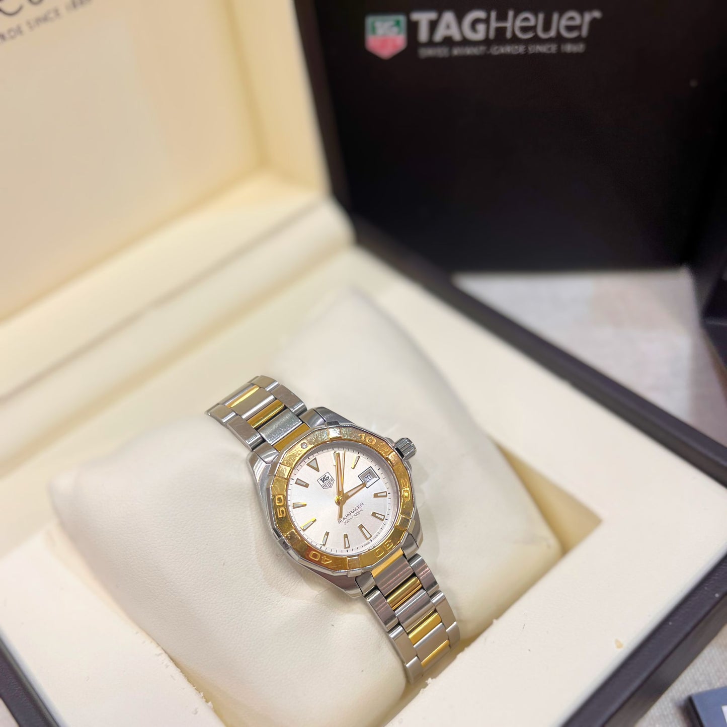 Pre-owned TAG Heuer Stainless Steel and Gold Ladies Aquaracer Watch