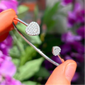 Sterling Silver & Cubic Zirconia Double Heart Children's Bangle (age 3-12 years)