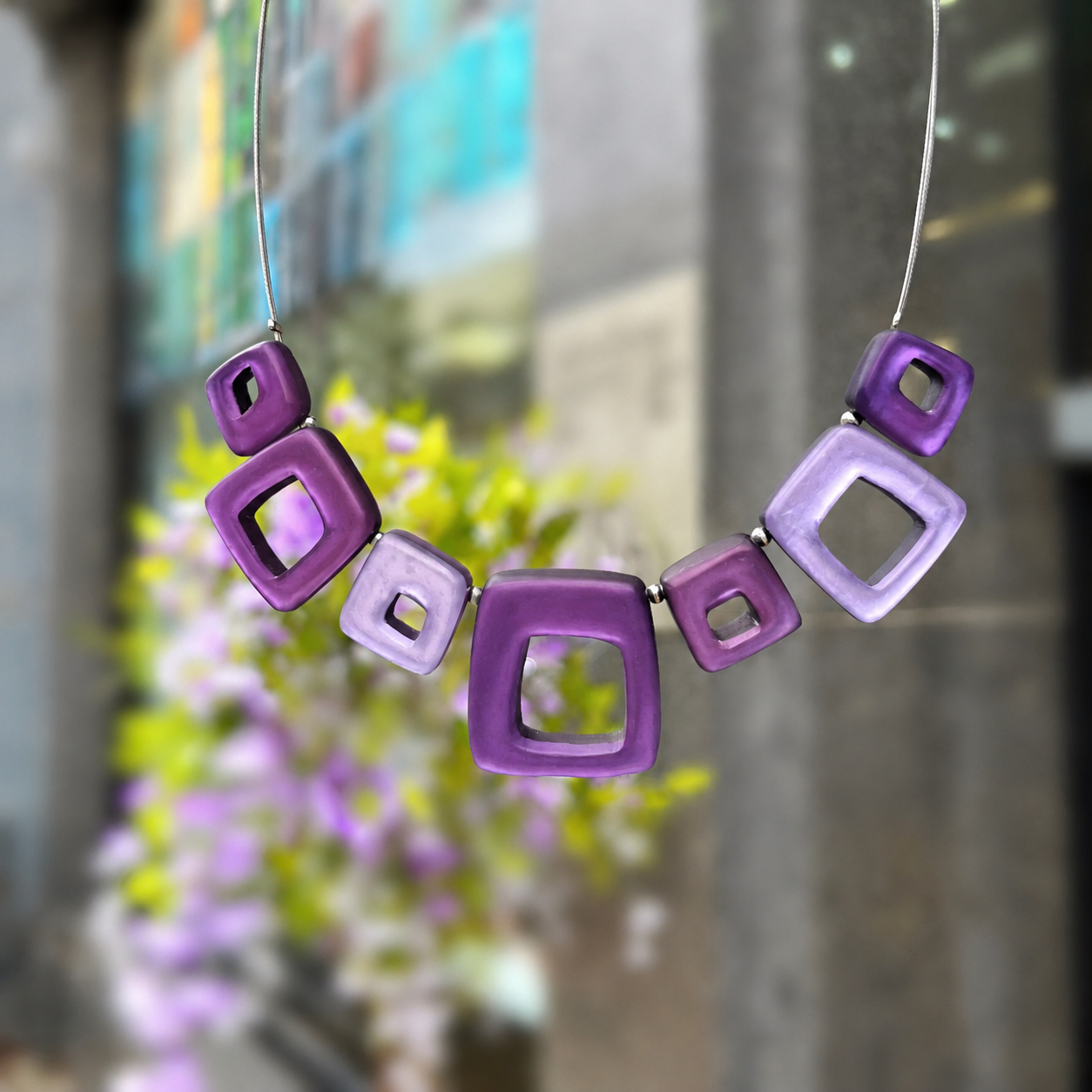 Pre-Order | Sweetpea Hollow Squares Necklace | Watch This Space