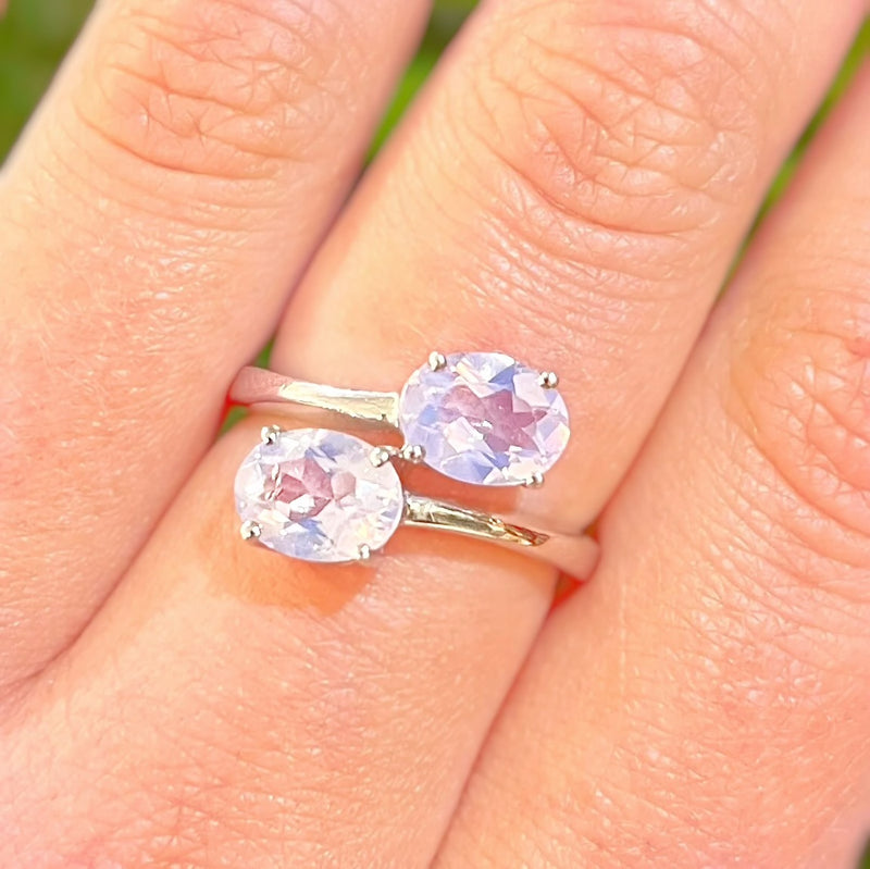 Sterling Silver Mystic Topaz Wraparound Ring - Size N ½