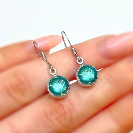 ‘Watch This Space’ Turquoise Blue Dot Drop Earrings