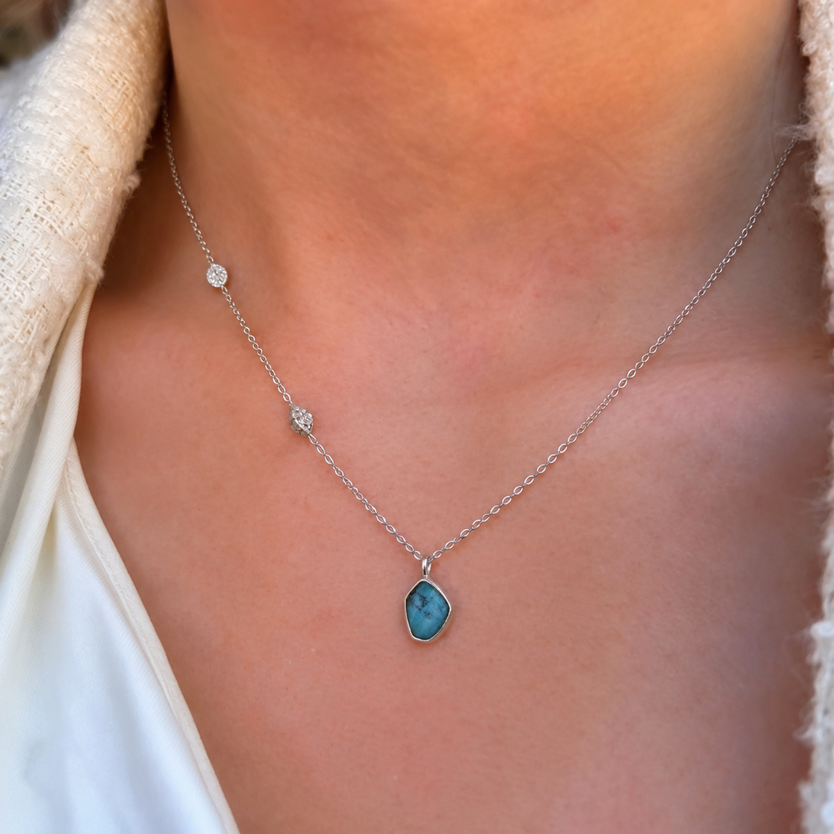 Turquoise Sterling Silver Pendant Necklace | Ania Haie