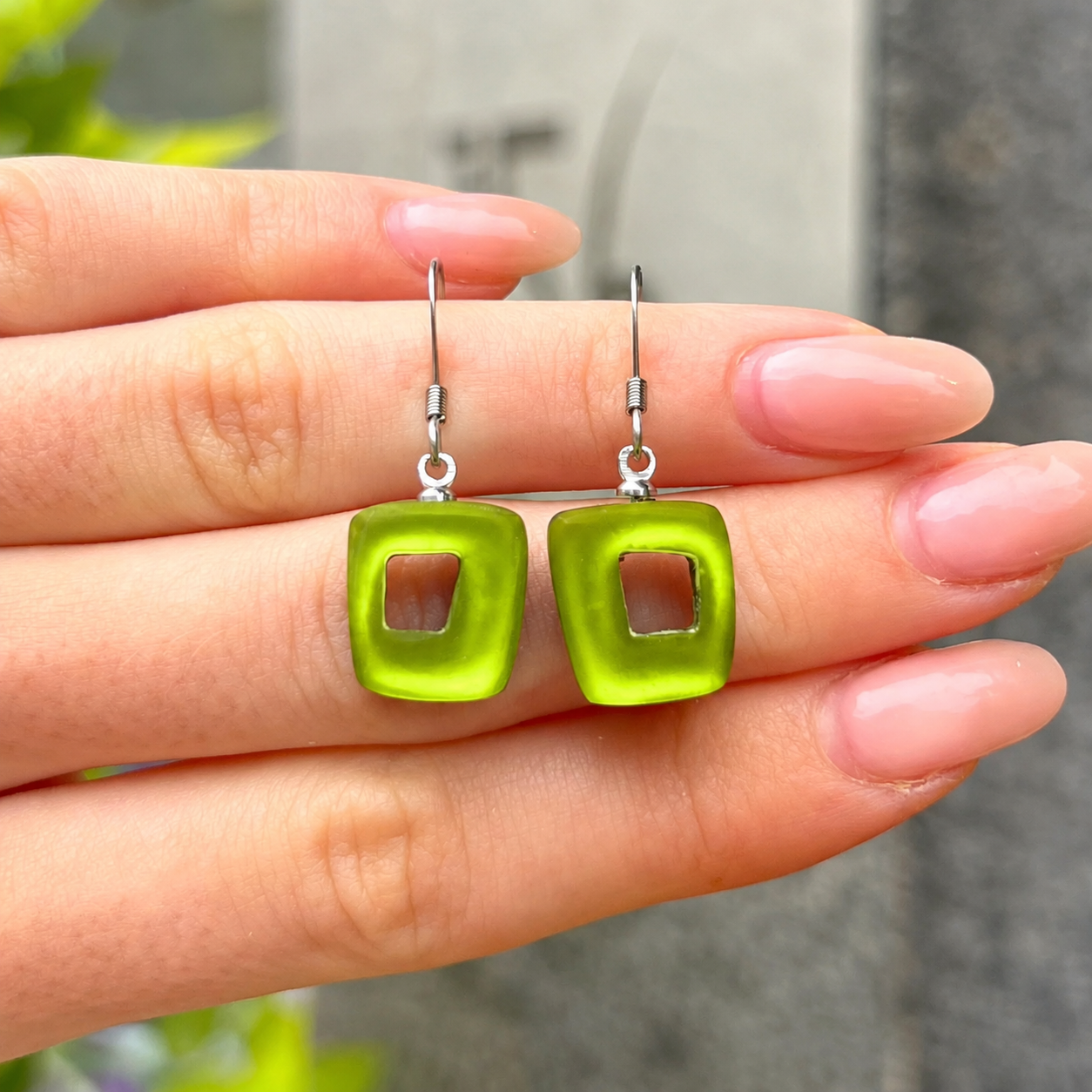 Pre-Order | Citrus Hollow Square Drop Earrings | Watch This Space
