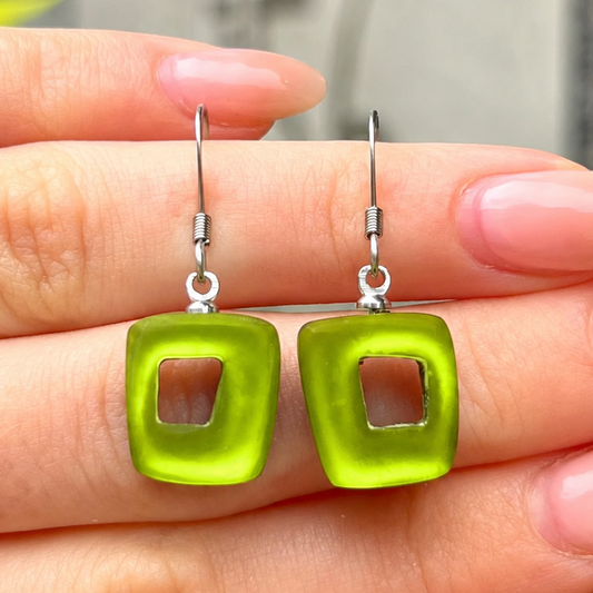 Pre-Order | Citrus Hollow Square Drop Earrings | Watch This Space