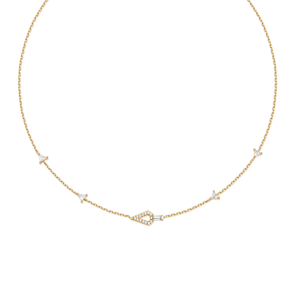 Pre-Order | 14ct Gold Plated Cubic Zirconia Geometric Satellite Necklace | Ania Haie