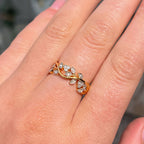 'The Flora' Floral Diamond 18ct Yellow Gold Band Ring | Size M ½