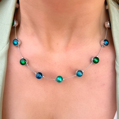 Blue & Green Dot Necklace | Watch This Space