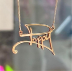 9ct Gold Personalised Graffiti Name Dropper Necklace