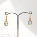 Pear Cut Aquamarine 9ct Yellow Gold Drop Earrings