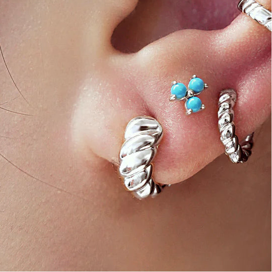 Ania Haie Silver Chubby Small Huggie Hoop Earrings