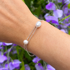 Pearl Sterling Silver Dainty Chain Bracelet