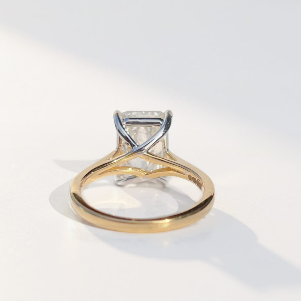 5ct Emerald-Cut Lab-Grown Diamond 18ct Yellow Gold Engagement Ring | Size L ½