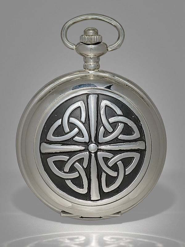 Celtic Knot Mechanical Double-Hunter Pocket Watch