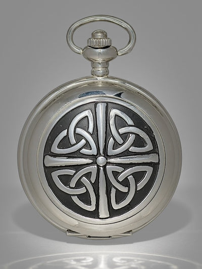 Celtic Knot Mechanical Double-Hunter Pocket Watch