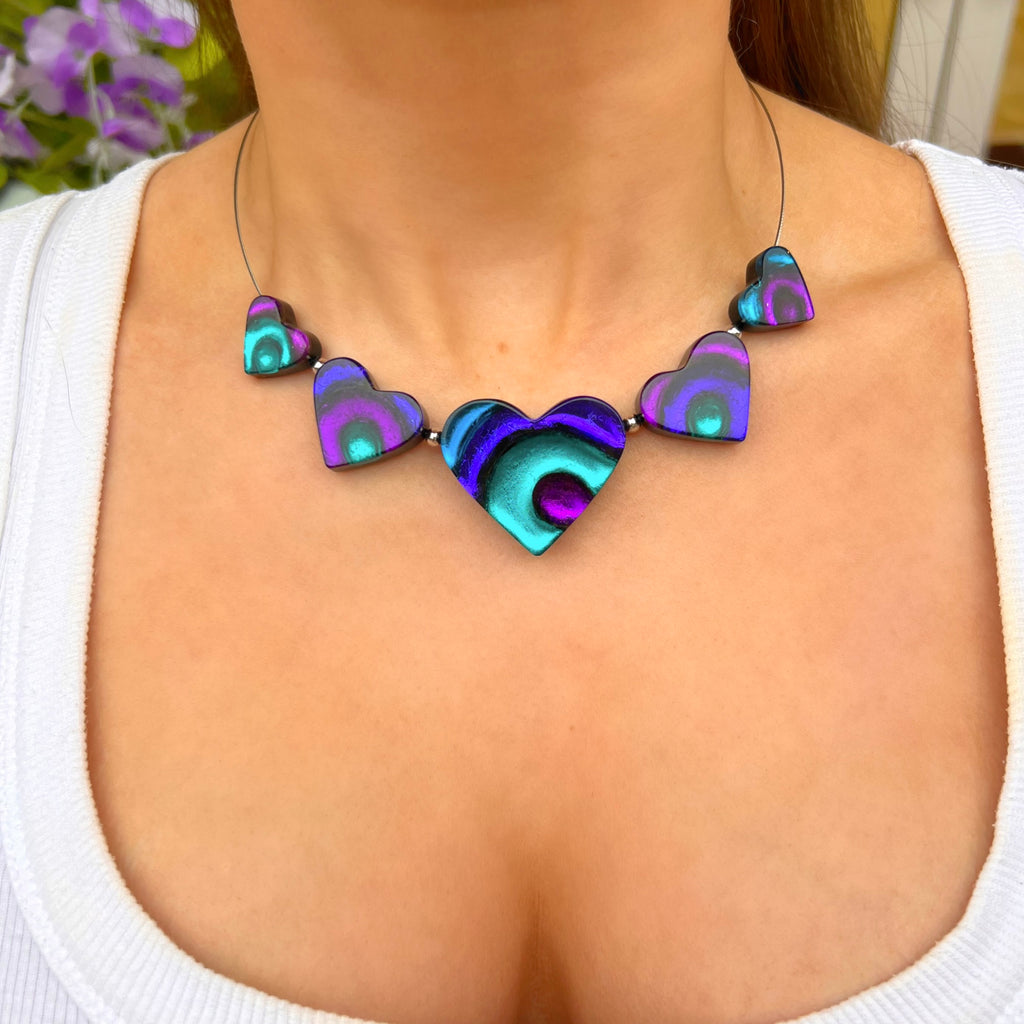 Purple & Blue Love Heart Necklace | Watch This Space