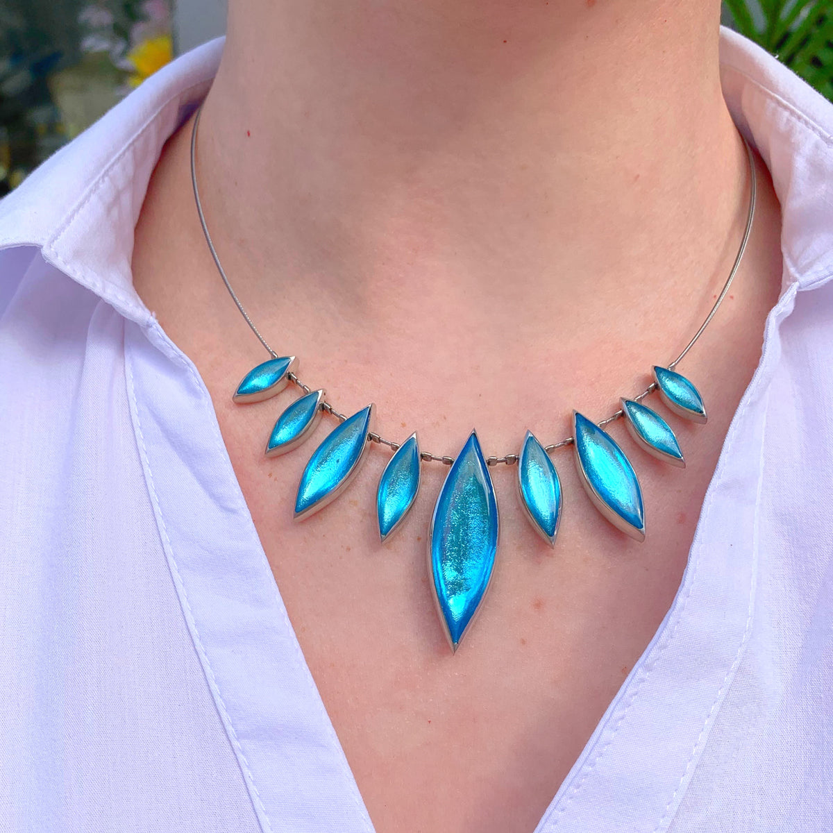 Pre-Order | Ice Blue Marquise Shard Necklace | Watch This Space