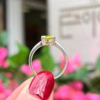 Claw Set Oval Peridot Sterling Silver Solitaire Ring | Size O