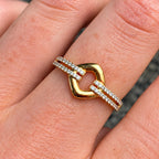 Diamond 9ct Yellow Gold Open Link Ring