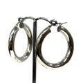 Sterling Silver Chunky Medium Hoop Earrings