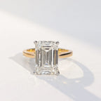 5ct Emerald Cut Diamond 18ct Yellow Gold Engagement Ring | Size L ½