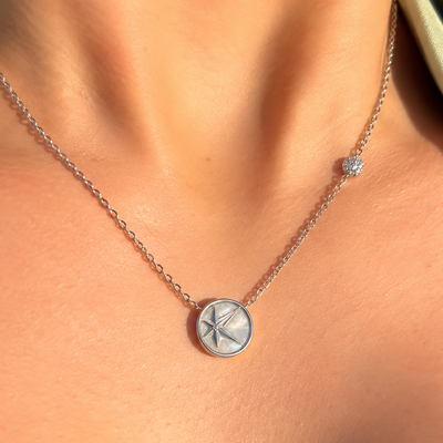Modern Star Mother of Pearl Sterling Silver Necklace | Ania Haie