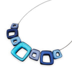 Blue Hollow Square Necklace | Watch This Space